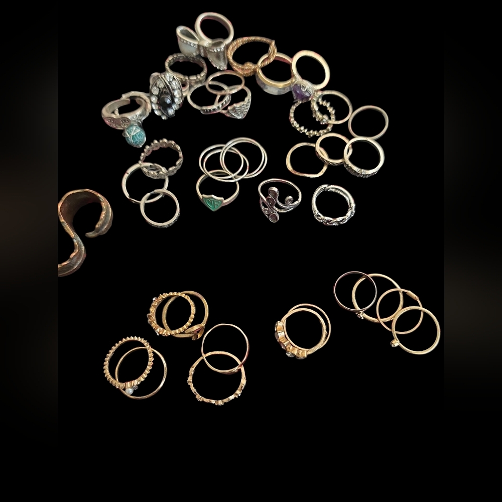 Mixed Gold And Silver Stackable Ring Set - Women … - image 2